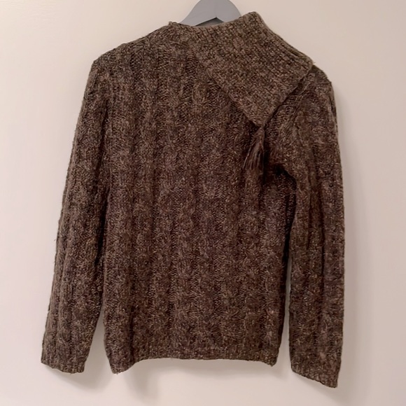 Adrienne Vittadini Split Turtle Neck Cable Sweater in Brown, U.S. M - Picture 4 of 5
